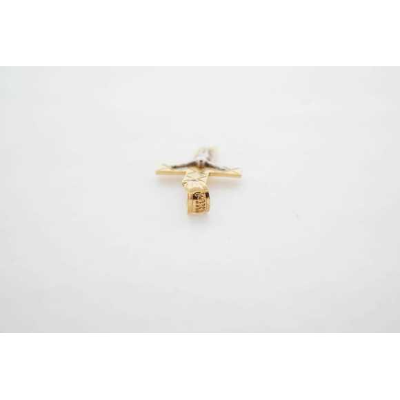 Estate 14k Yellow Gold Cross Charm Pendant Vintage Style - Picture 6 of 6